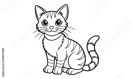 Salem Cat, kids line art doodle pattern design t shirt design silhouette and vector, detailed illustration, perfect for relaxation, stress relief, adult coloring books, printable art therapy.