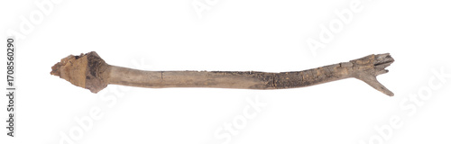 old broken stick isolated on white background