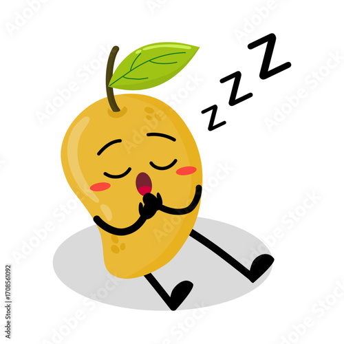 Cute Hand Drawn Mango Sleeping