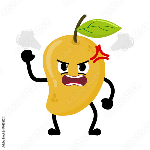 Cute Hand Drawn Furious Mad Mango