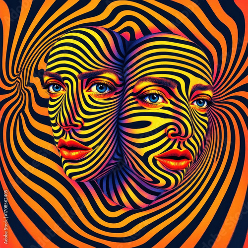 Psychedelic Faces Illusion