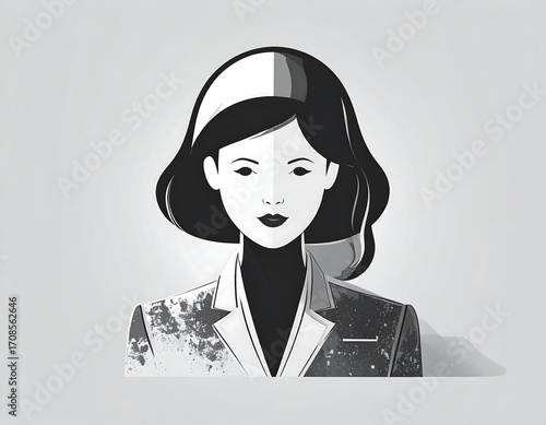 Monochromatic portrait of a woman