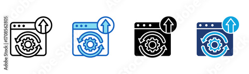 Update icon Multi Style Vector Illustration