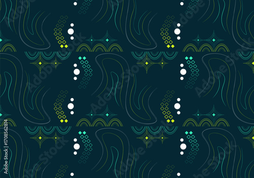 Boho minimal geometric with arctic blue for modern harmony
