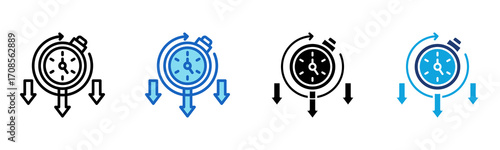 Down Time icon Multi Style Vector Illustration