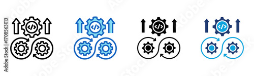 Continuous Development icon Multi Style Vector Illustration