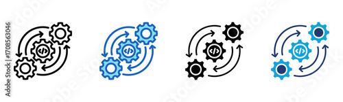 Continuous Integration icon Multi Style Vector Illustration