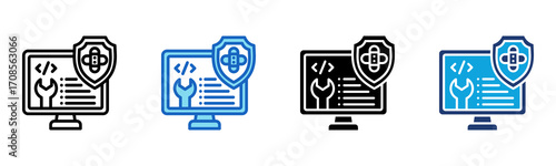 Patch Management icon Multi Style Vector Illustration