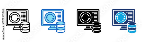 Backup And Restore icon Multi Style Vector Illustration