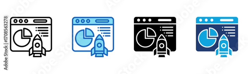 Release Dashboard icon Multi Style Vector Illustration