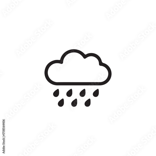 Cloud with Rain Weather Vector Icon