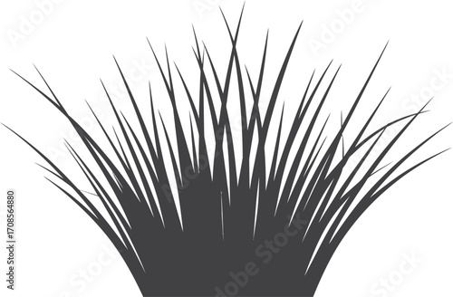 Stylized silhouette of tall grass blades in a bunch