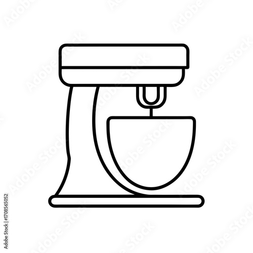 Outline of a stand up mixer on transparent background