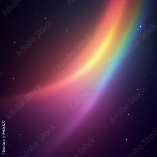 Rainbow gradient with luminous highlights, giving a glowing aura