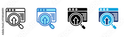 On Page Seo icon Multi Style Vector Illustration