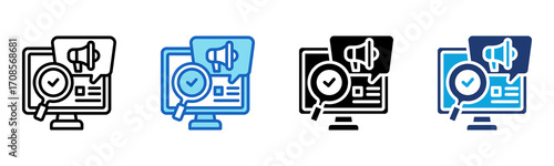Search Engine Marketing icon Multi Style Vector Illustration