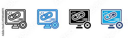 Unlinked icon Multi Style Vector Illustration