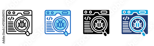 Web Crawler icon Multi Style Vector Illustration