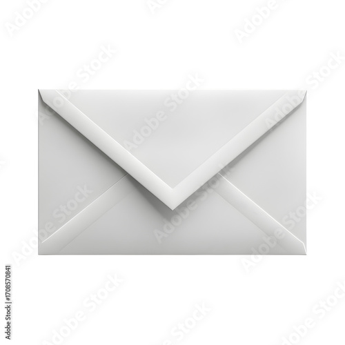Closed white envelope isolated on transparent background