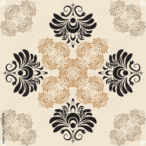 Tribal seamless with tan warm rustic