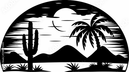 Desert Landscape Illustration