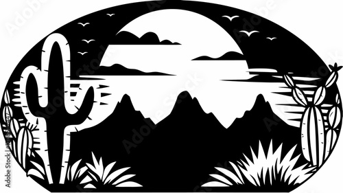 Desert Landscape Silhouette