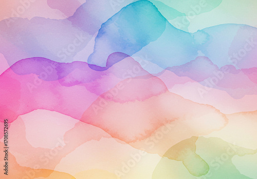 Soft pastel watercolor washes create a dreamy abstract background, perfect for creative projects