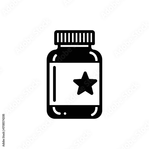 Supplement Bottle Icon Illustration