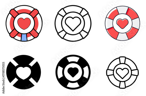 Emotional Support Icon Set with Multiple Style Variations Vector