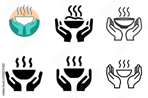 Minimalist sharing mea icon for dining, friendship, and togetherness