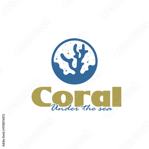 Coral logo icon design template flat vector. Creative reef coral logo design concept