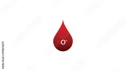 Blood Drop Graphic Representing O Positive Blood Type Medical Health Awareness Informative Illustration