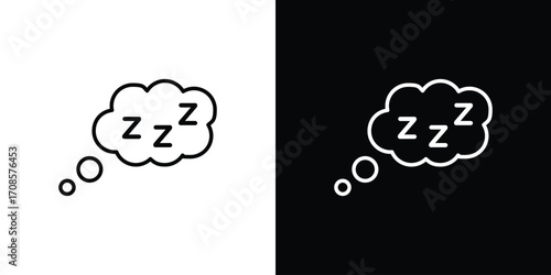 Zzz icon in line design. Editable stroke icons.