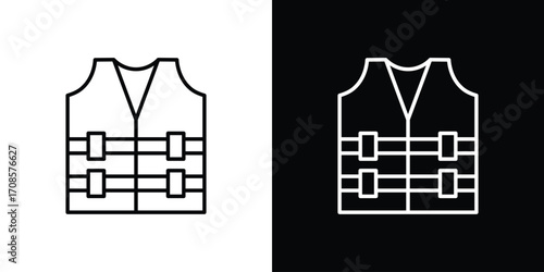 Working vest icon in line design. Editable stroke icons.
