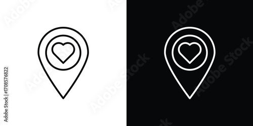 Wedding Location icon in line design. Editable stroke icons.