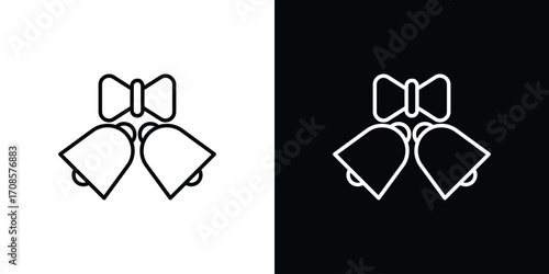 Wedding Bells icon in line design. Editable stroke icons.