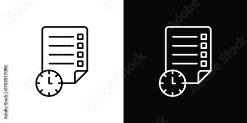 Waiting list icon in line design. Editable stroke icons.