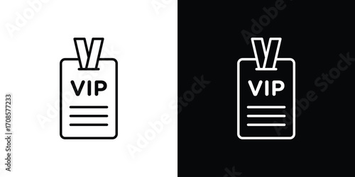 VIP pass icon in line design. Editable stroke icons.
