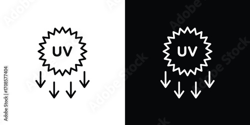 UV icon in line design. Editable stroke icons.