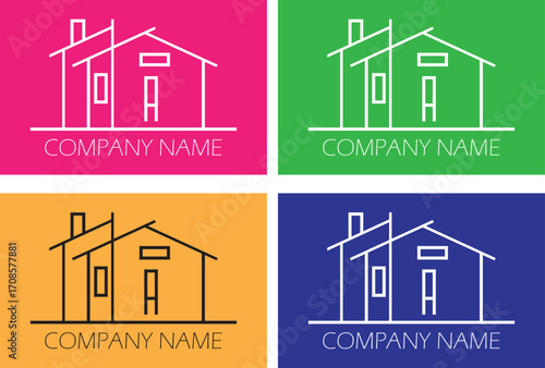 Real estate and home buildings logo icons template design, Real estate and home buildings logo icons template