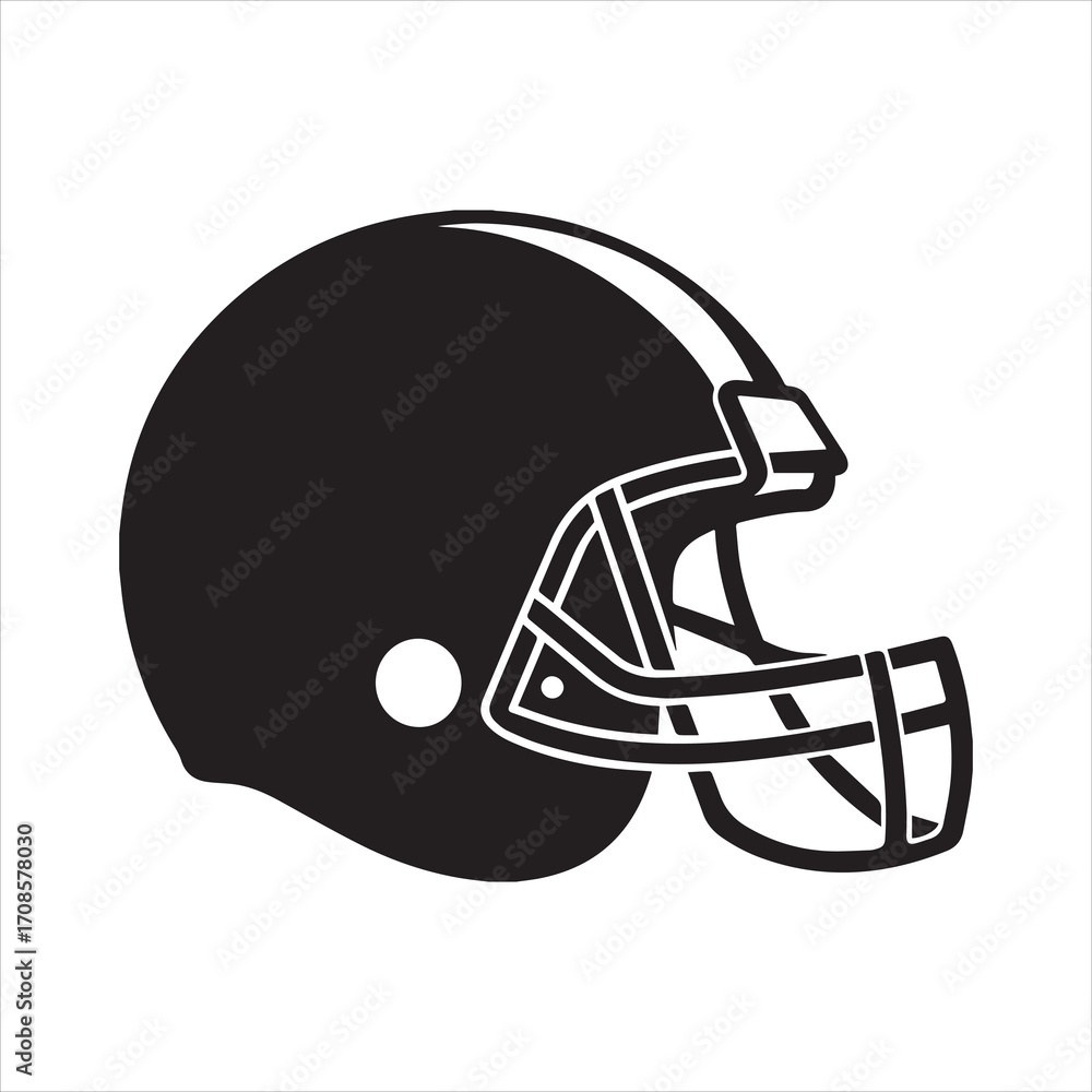 Naklejka premium American Football Helmet Silhouette Vector, football helmet vector