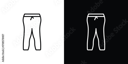 Sweatpants icon in line design. Editable stroke icons.