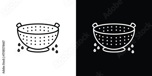 Strainer icon in line design. Editable stroke icons.