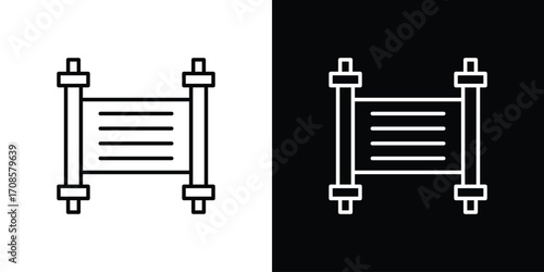 Scrolls icon in line design. Editable stroke icons.