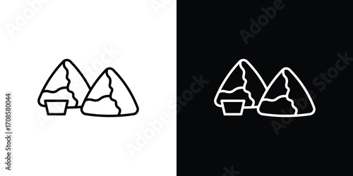 Samosa icon in line design. Editable stroke icons.