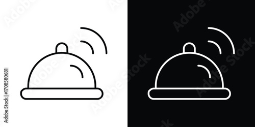 Reception bell icon in line design. Editable stroke icons.