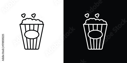 Popcorn icon in line design. Editable stroke icons.