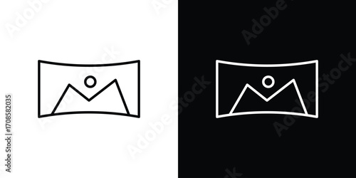 Panoramic view icon in line design. Editable stroke icons.