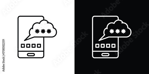OTP icon in line design. Editable stroke icons.