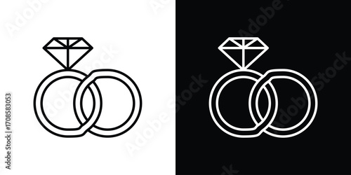 Marriage icon in line design. Editable stroke icons.